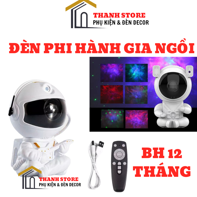 Đèn phi hành gia ngồi mẫu mới 2023 đèn chiếu sao thiên hà máy chiếu sao hình phi hành gia - BH 12 THÁNG