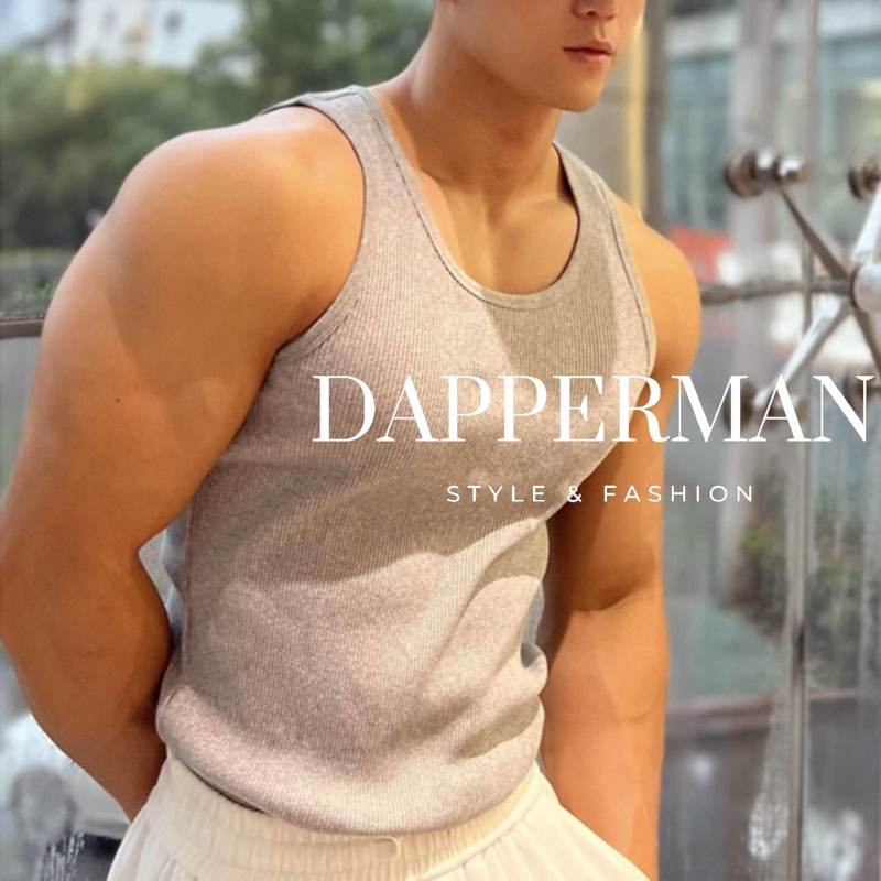 Áo thun nam tanktop ba lỗ cotton sợi thun gân cao cấp thể thao vận động tập gym DAPPERMAN