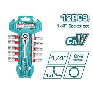 ĐỒ NGHỀ TOTAL Bộ 12 shocket 1/4 inch THT14114126