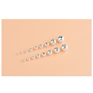 Charm bạc 925 bi hạt tròn trơn xỏ vòng, xỏ đá phong thủy, vòng đeo tay sáng đẹp mắt