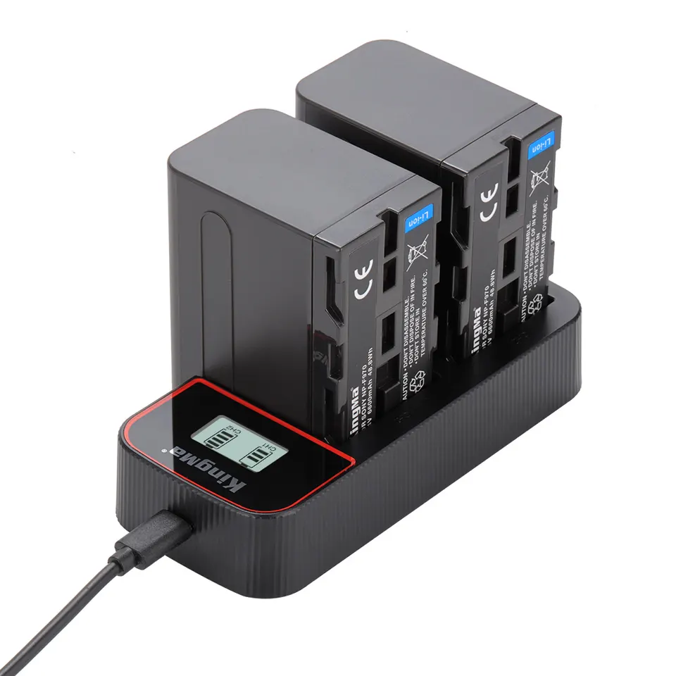 Pin Dung lượng cao và Dock sạc NP-F970 F990 F980 FM50 FM500 F960 F550 F570 F750 F770 F930 cho đèn chụp studio, máy quay