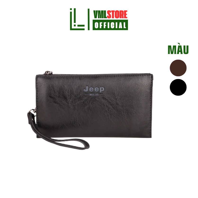 Ví da nam dài JEEP cổ điển phong cách, ví nam cầm tay xách tay sang trọng lịch lãm, kiểu dáng hàn quốc, ví nam - VML2126