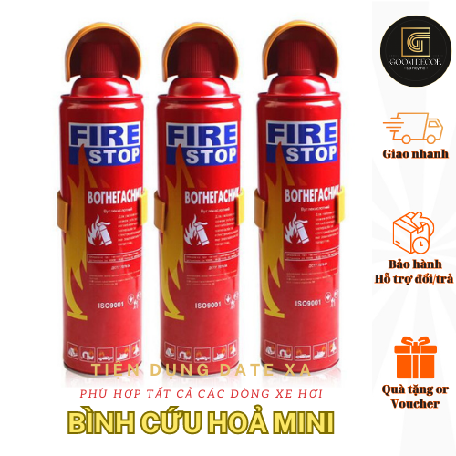 Bình Chữa Cháy Mini xịt bọt dung tích 500ml-1000ml - Bình cứu hoả Dập Lửa Khẩn Cấp Ô Tô, Xe Máy, Văn Phòng