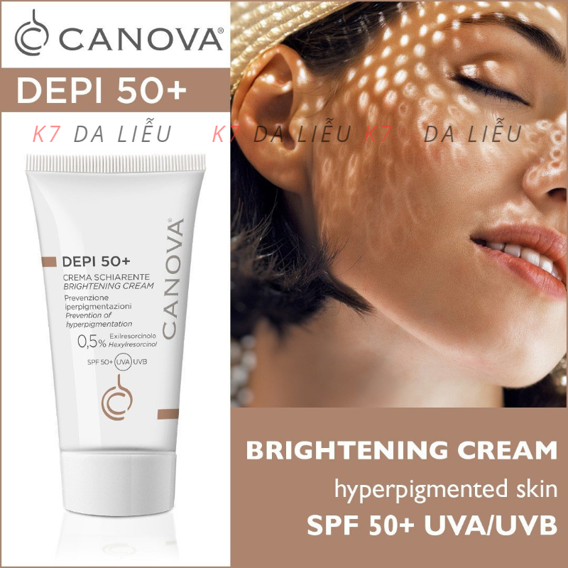 Kem nám tàn nhang K7 Da Liễu CANOVA 8+2 và Depi 50+ giảm thâm nám dưỡng da chậm lão hóa, Nhập khẩu Ý