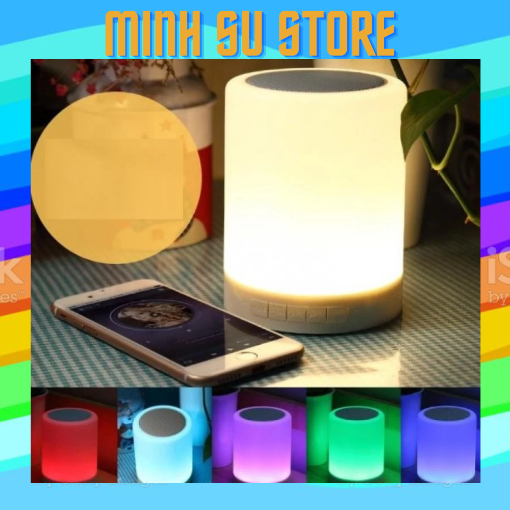 Loa Bluetooth Đèn Ngủ, Loa Bluetooth Đồng Hồ Kết Hợp Đèn Led Cảm Ứng Đổi Màu Theo Nhạc