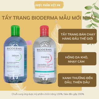Nước Tẩy Trang Bioderma Créaline H2O 100ml-500ml Mẫu Mới Nhất