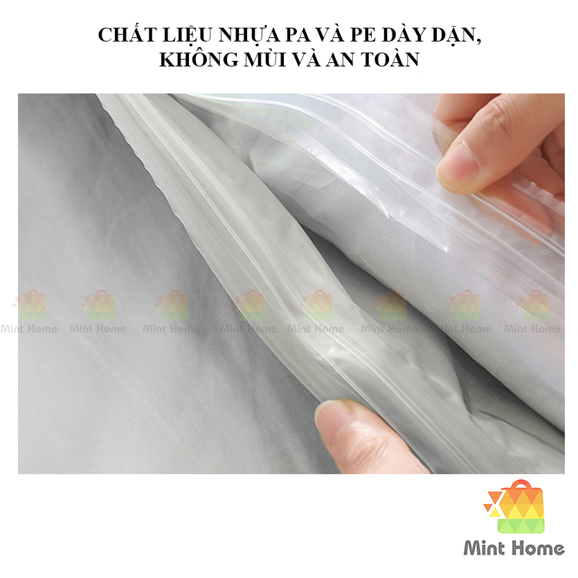 Túi hút chân không đựng quần áo chăn màn mền ga gối bảo quản chống ẩm mốc nén cao tiết kiệm không gian tủ Mint Home