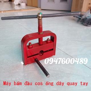 Máy bấm đầu cos ống dây quay tay bằng thép, Bộ bấm ống cho các đầu dây từ 10mm, 12mm