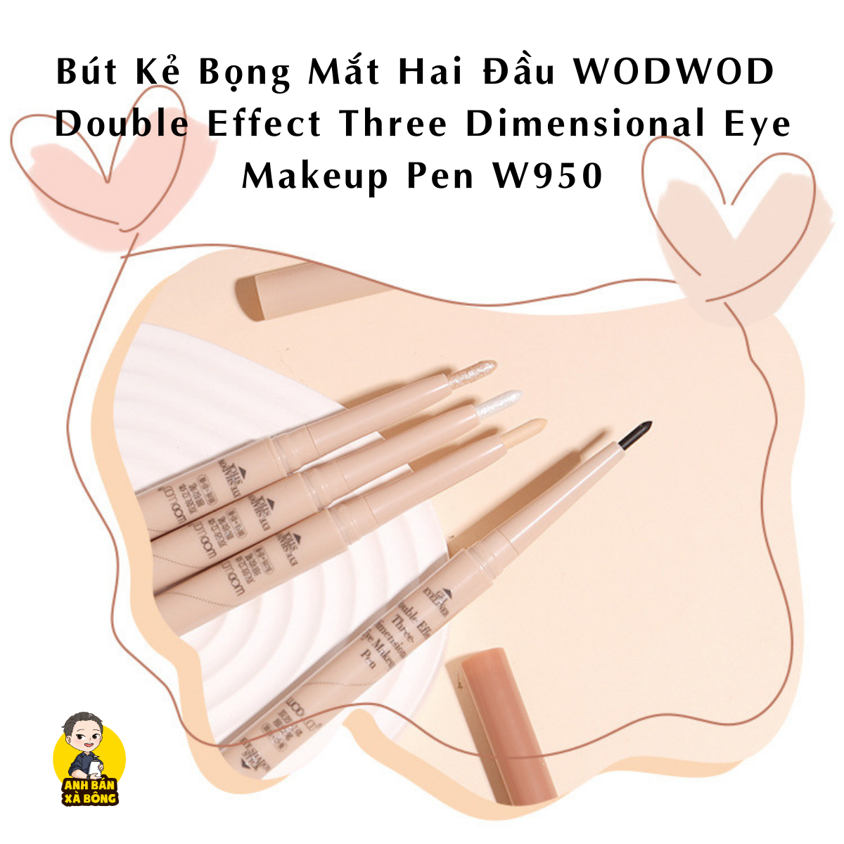 Bút Kẻ Bọng Mắt Hai Đầu WODWOD Double Effect Three Dimensional Eye Makeup Pen W950