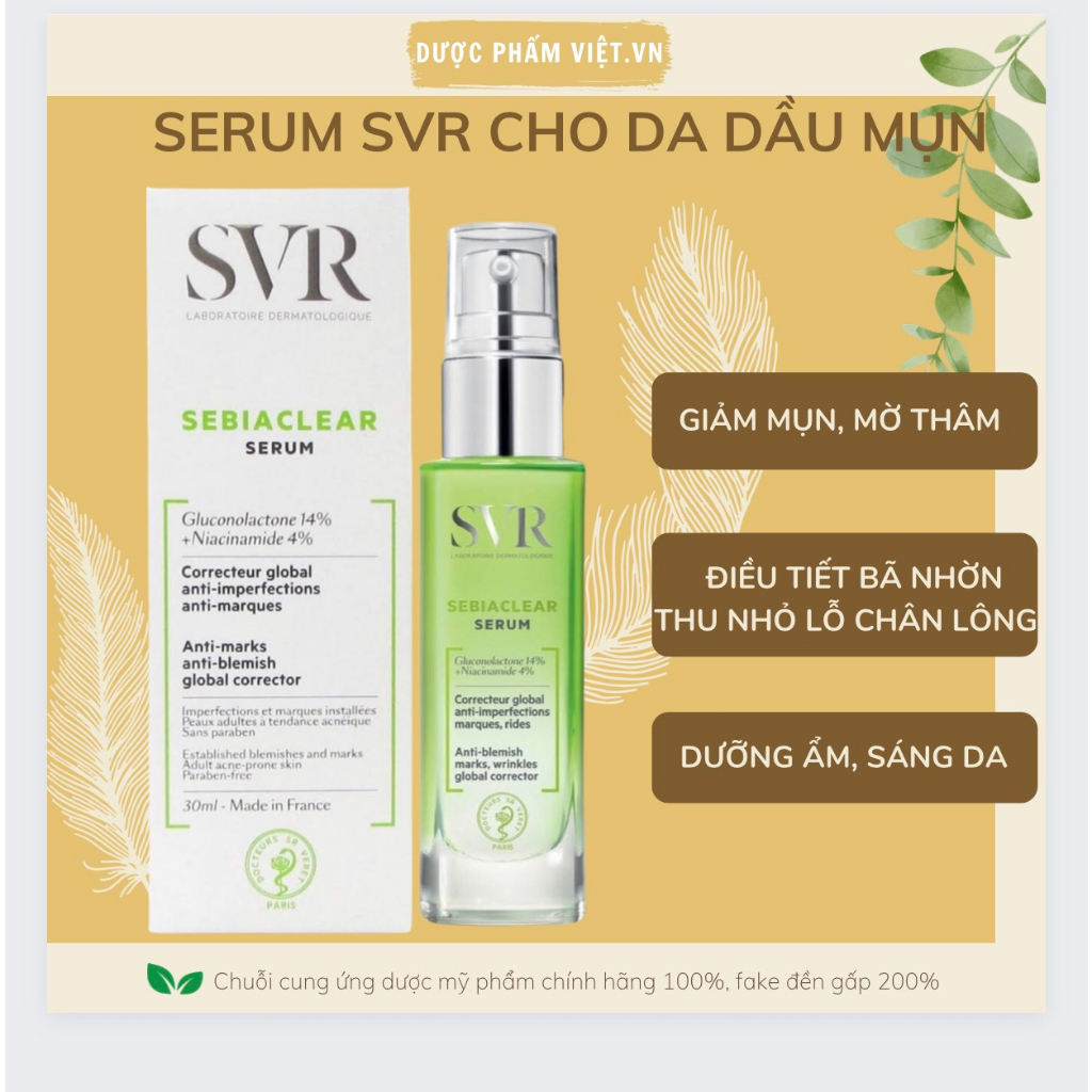 Tinh chất dưỡng giảm mụn,mờ thâm SVR SEBIACEAR SERUM