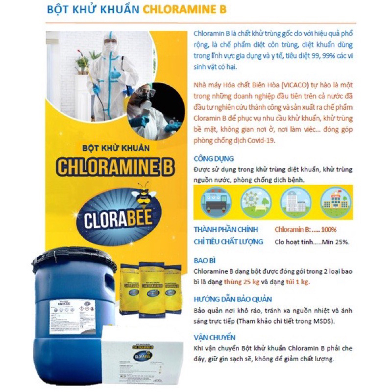 Bột khử khuẩn Cloramin B Việt Nam