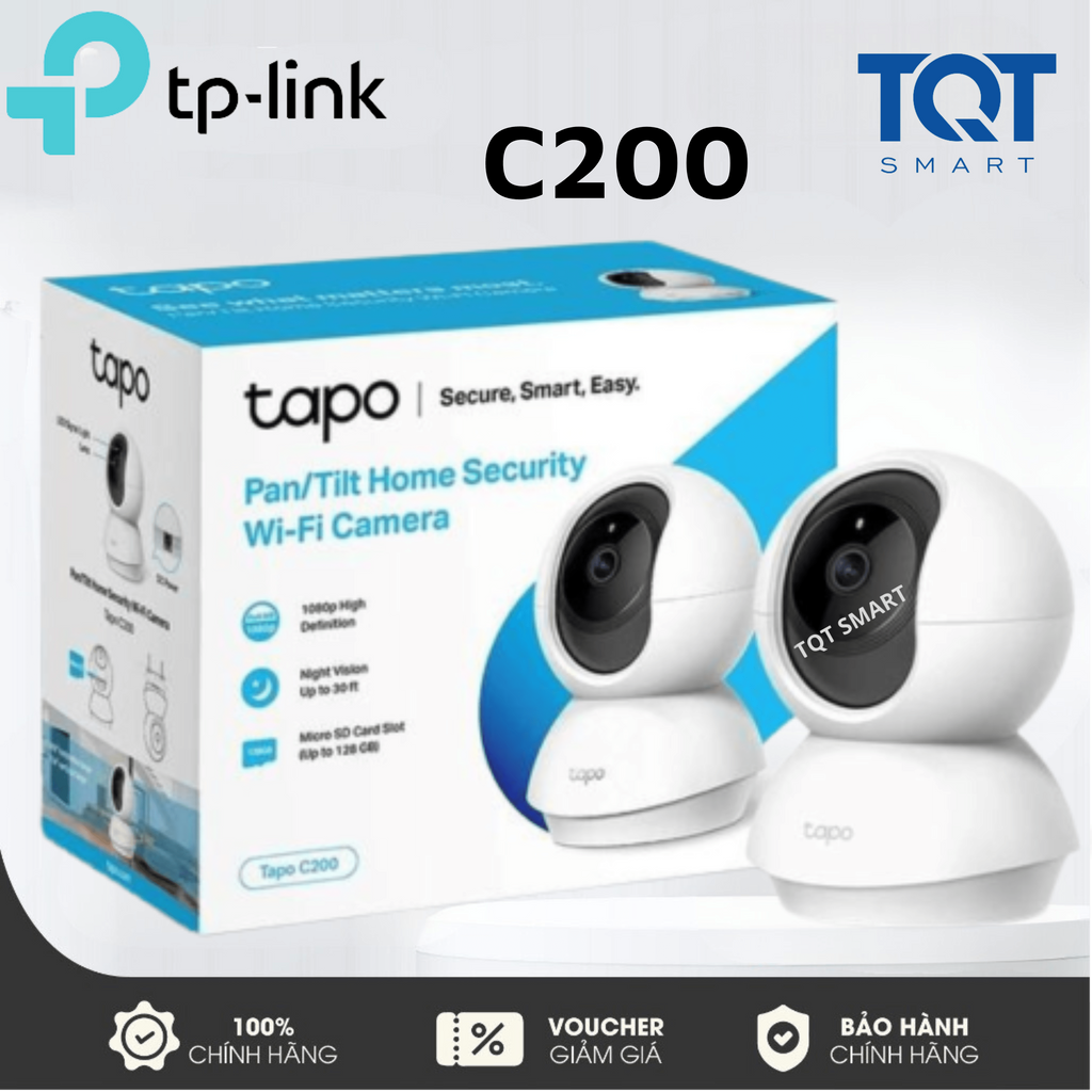 Camera IP Wifi TP-Link Tapo C210 3MP | C200 2MP Full HD 1080P Giám sát An Ninh - Xoay 360 Độ,Hàng Chính Hãng