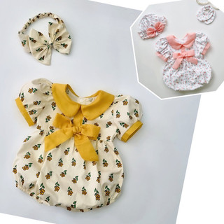 Bodysuit, áo liền quần hoạ tiết hoa baby vàng cho bé gái sơ sinh, 6tháng, 1tuổi, 2 tuổi - B003