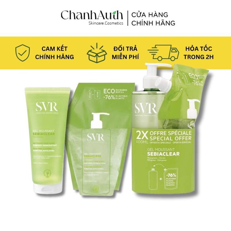 Sữa rửa mặt S.V.R 200ml 400ml srm dành cho da dầu mụn và da hỗn hợp