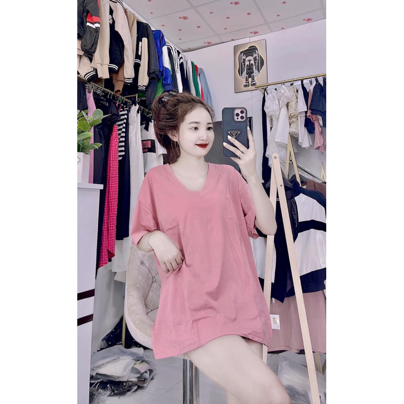 Áo thun cotton khô 3158 cổ tim dáng trơn