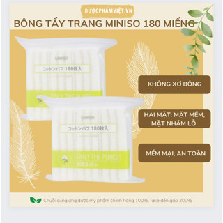 Bông Tẩy Trang Miniso Nhật Bản 180 Miếng