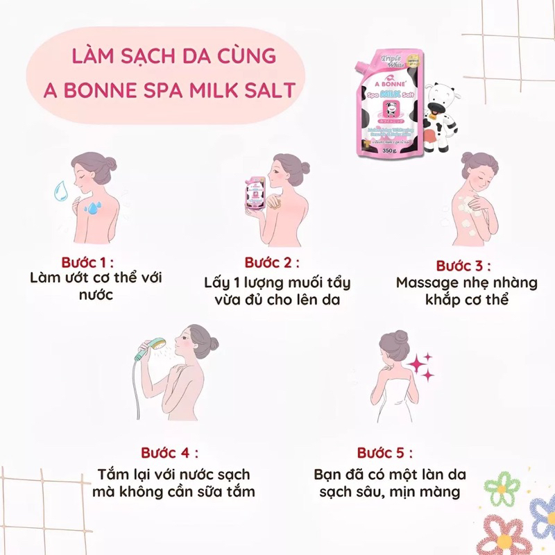 Muối Tắm Sữa Bò Tẩy Tế Bào Chết A Bonne Spa Milk Salt Thái Lan 350gr