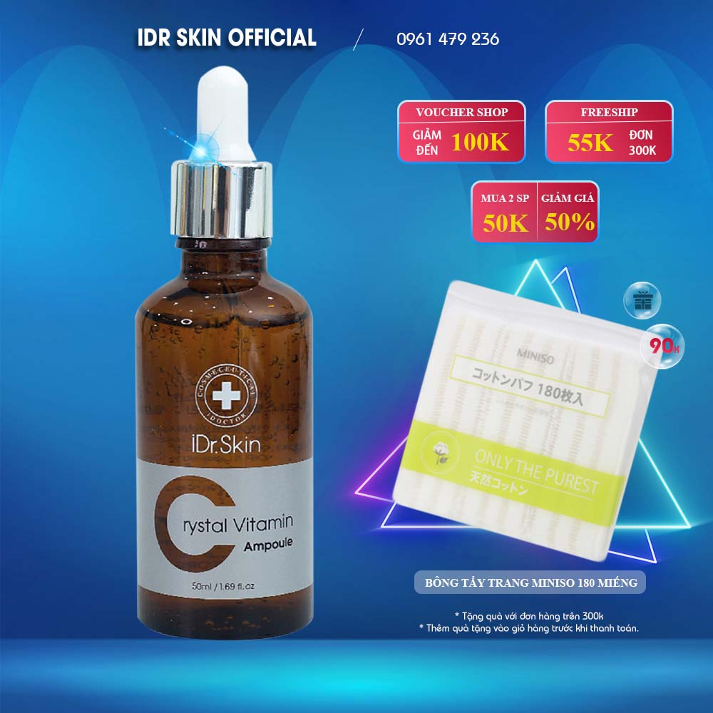 Tinh chất dưỡng trắng da Idr Skin_ IDr.Skin Crystal vitamin C Serum-Ampoule 50ml