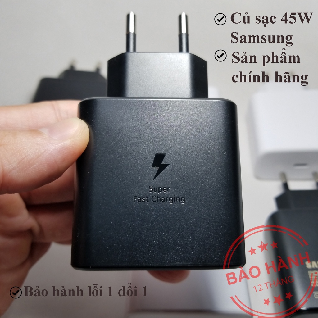 Sạc Samsung 45w, Củ Cáp Sạc Nhanh Chính Hãng Dùng Cho Samsung Oppo Redmi Xiaomi Huwei Nokia Máy Tính Bảng