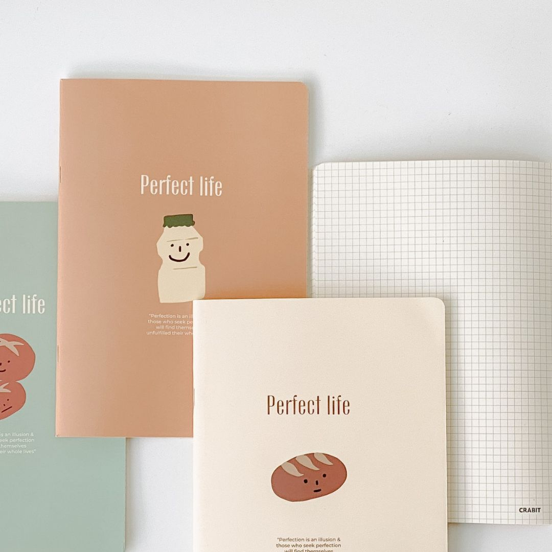Vở kẻ ngang caro grid 80 120 trang ghi chép studygram Crabit Perfect Life