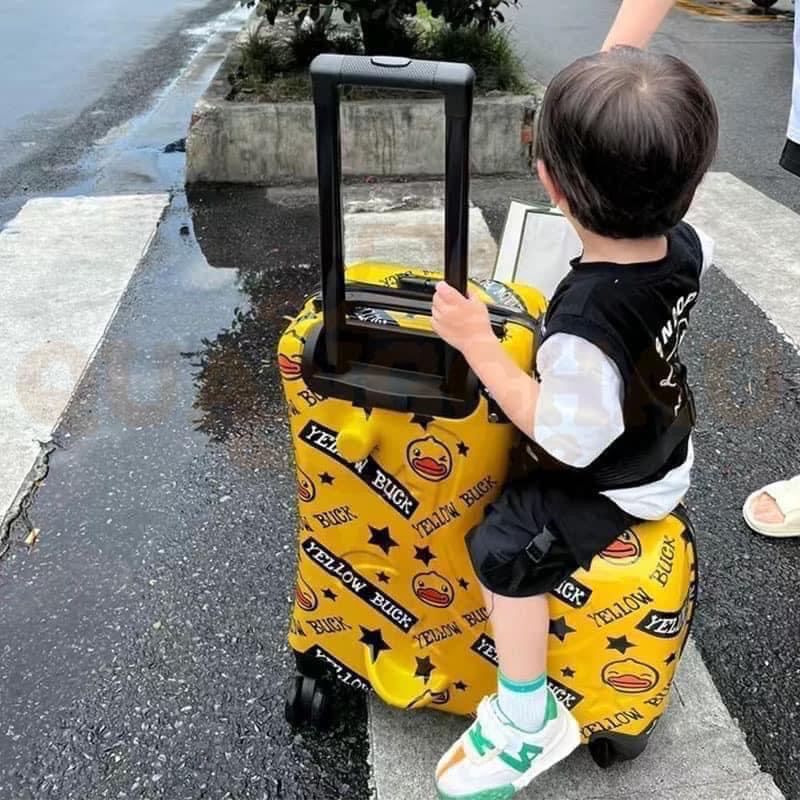 Yellow B.duck Hàng Có Sẵn Vali Kéo Hình Chú Vịt Vàng 22 Inch Có Thể Ngồi Và Ngồi Xe Đạp Cho Trẻ Em