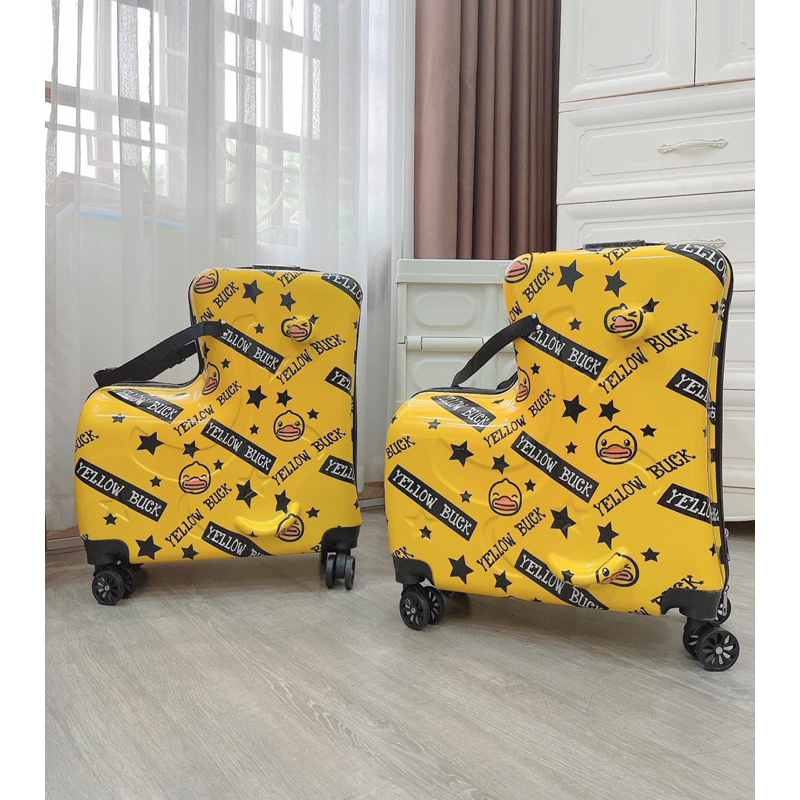 Yellow B.duck Hàng Có Sẵn Vali Kéo Hình Chú Vịt Vàng 22 Inch Có Thể Ngồi Và Ngồi Xe Đạp Cho Trẻ Em