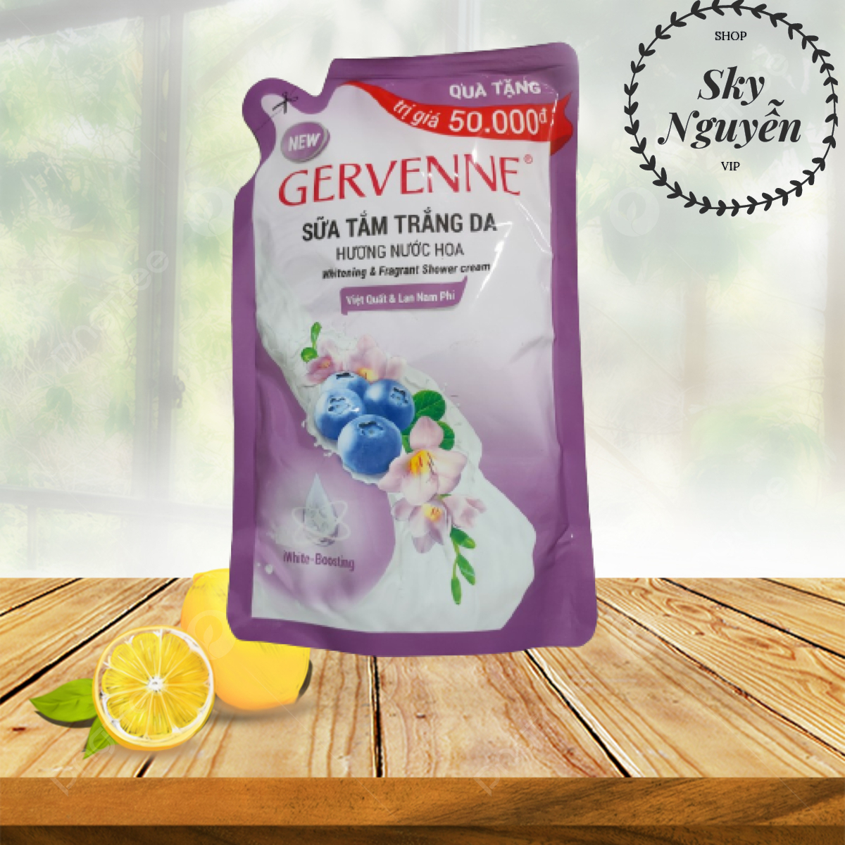 Túi Sữa Tắm Trắng Da Gervenne 380g Tiện Dụng Hàng Khuyến Mãi.