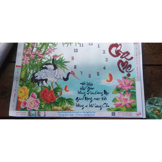 Tranh đính đá đồng hồ Cha mẹ DF070 (chưa đính)