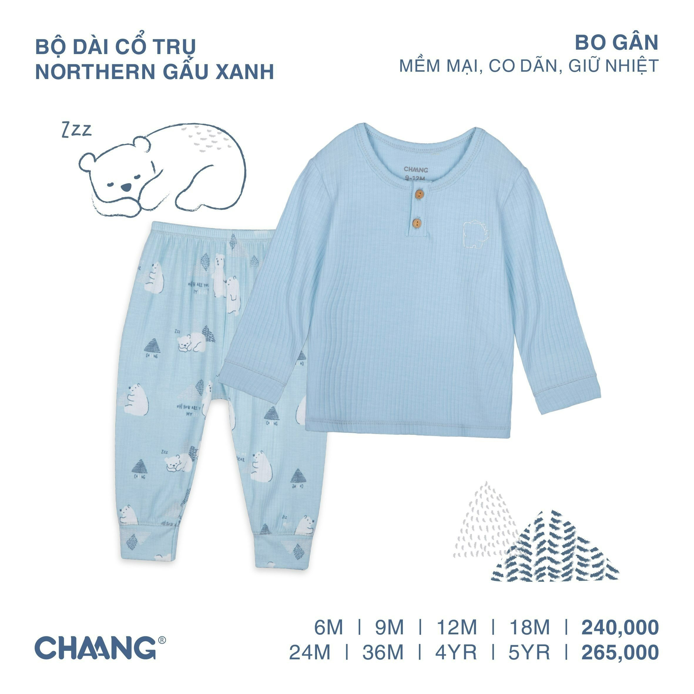 Bộ Dài Cổ Trụ Cho Bé Northern CHAANG AW22D14