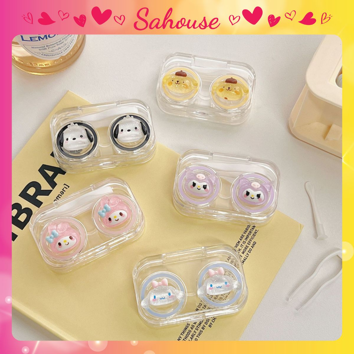 Hộp đựng lens mini họa tiết dễ thương SH121