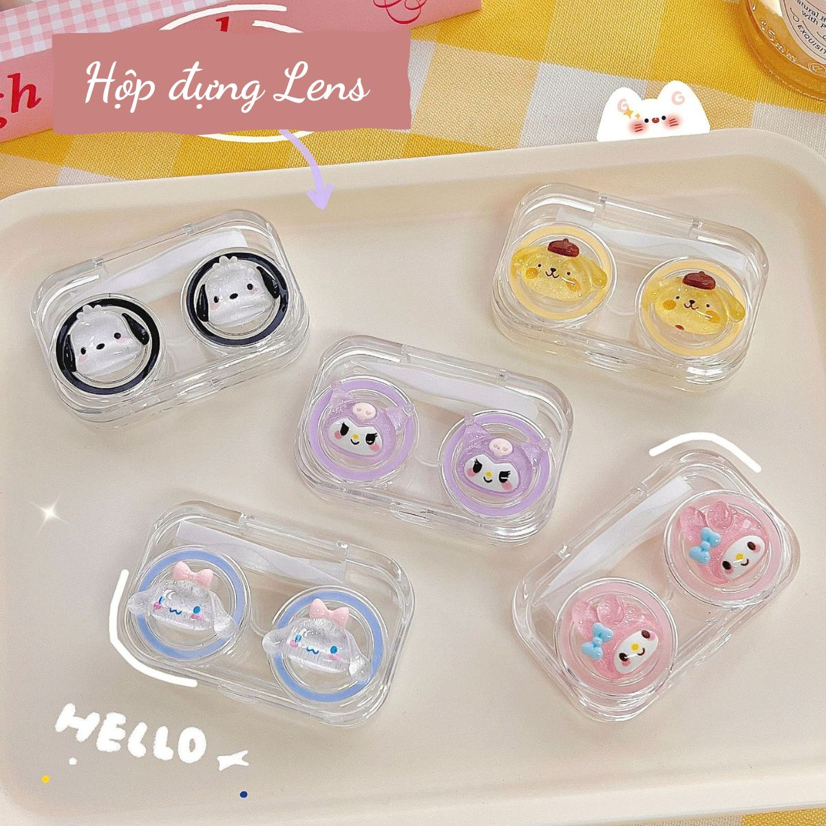 Hộp đựng lens mini họa tiết dễ thương SH121