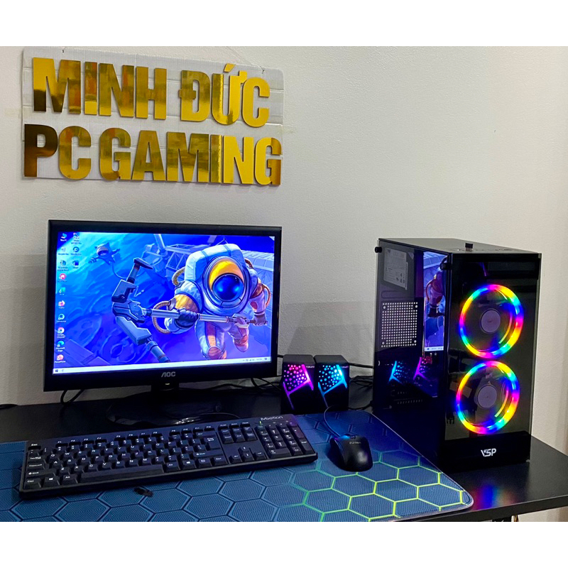 Bộ Pc Gaming vỏ LED giá rẻ I3 chơi game Liên Minh,FIFA, Đột Kích ,Free Fire ,PUPG Mobile, GTA ,Pc gaming full bộ