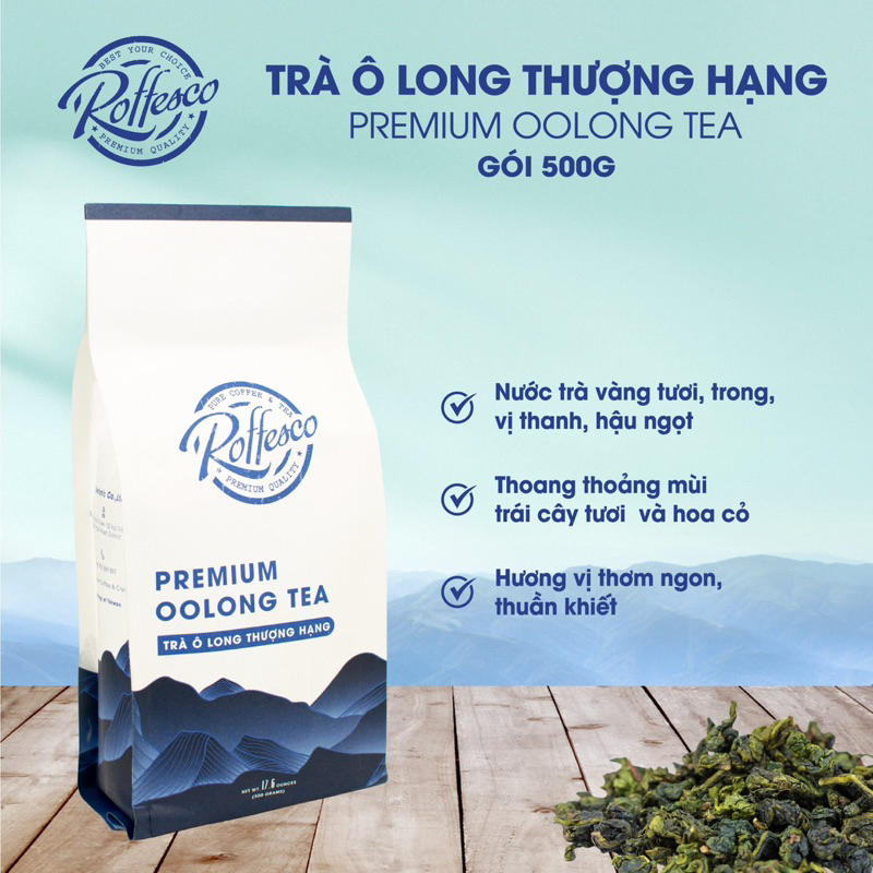 Trà Ô Long Thượng Hạng ROFFESCO PREMIUM OOLONG TEA Vị Đắng Nhẹ Túi 500g