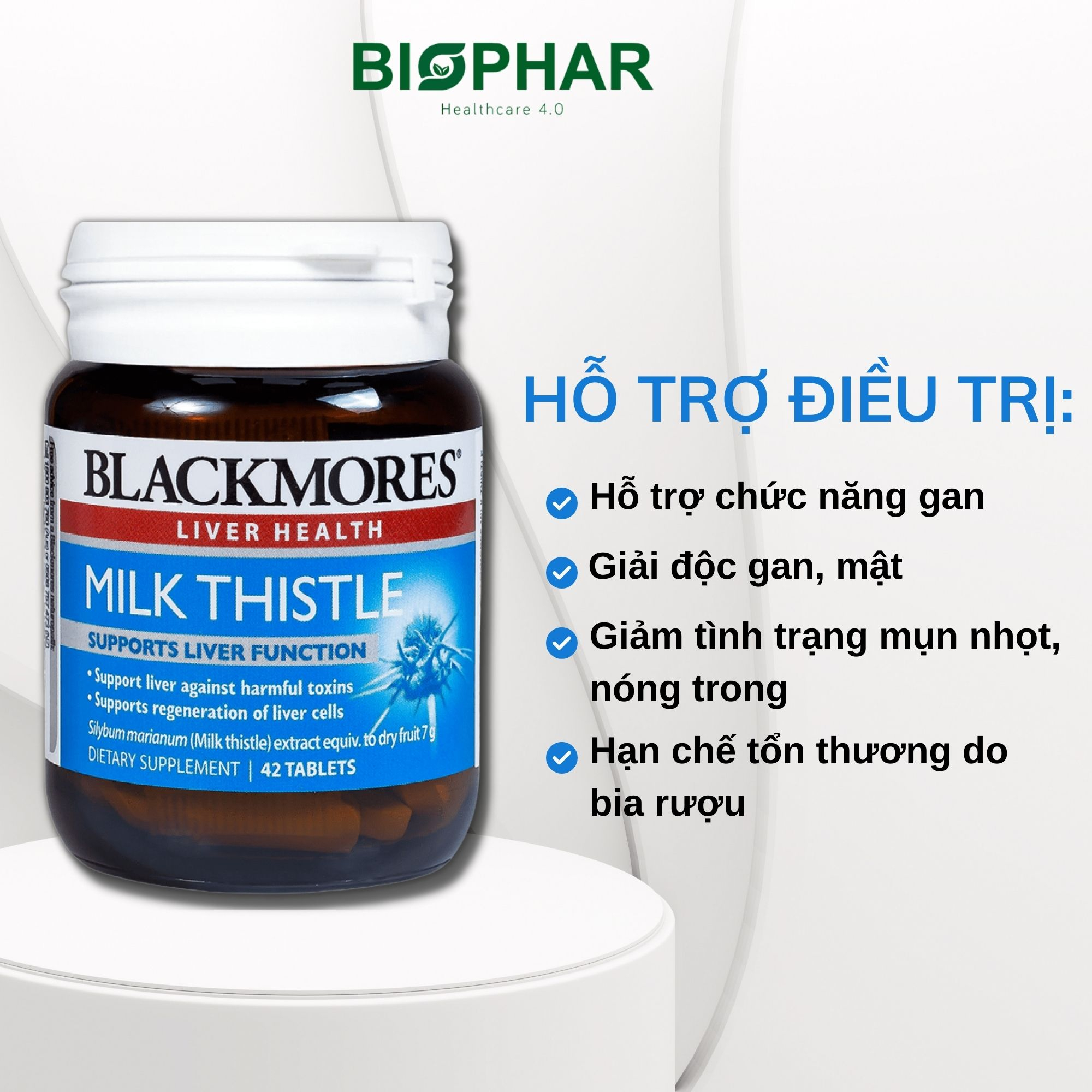 Viên Uống Bổ Gan Blackmores Milk Thistle 7000mg Hỗ Trợ Giải Độc Và Phục Hồi Chức Năng Gan Hàng Nhập Úc
