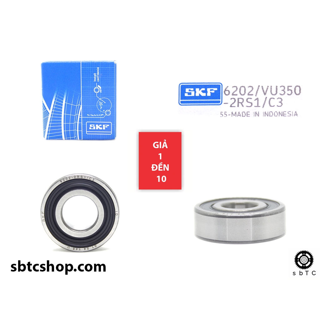 Bạc đạn vòng bi SKF 6202 VU350-2RS1/C3 chính hãng bánh trước sau cùi dĩa