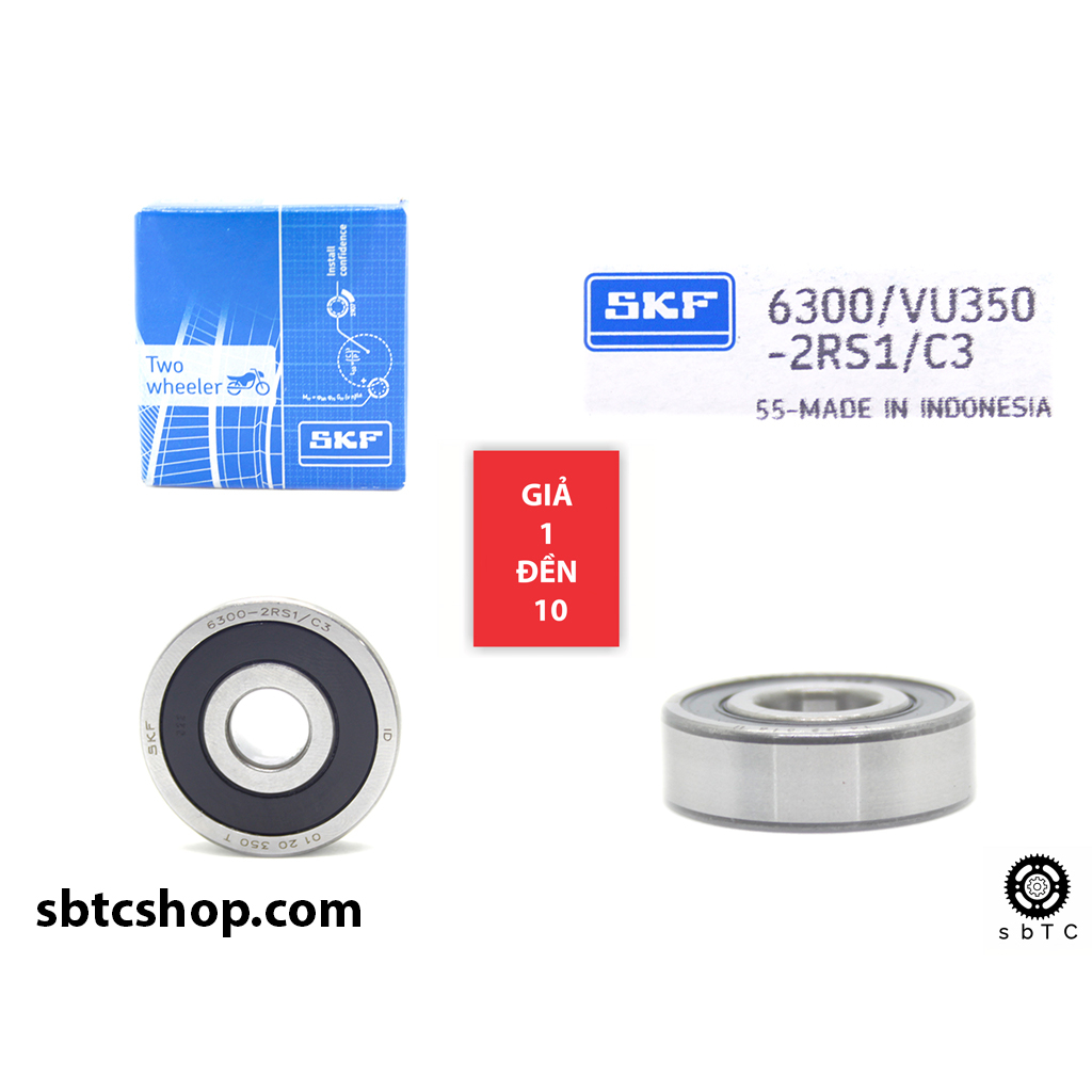 Bạc đạn vòng bi SKF 6300 VU350-2RS1/C3 chính hãng bánh trước sau cùi dĩa