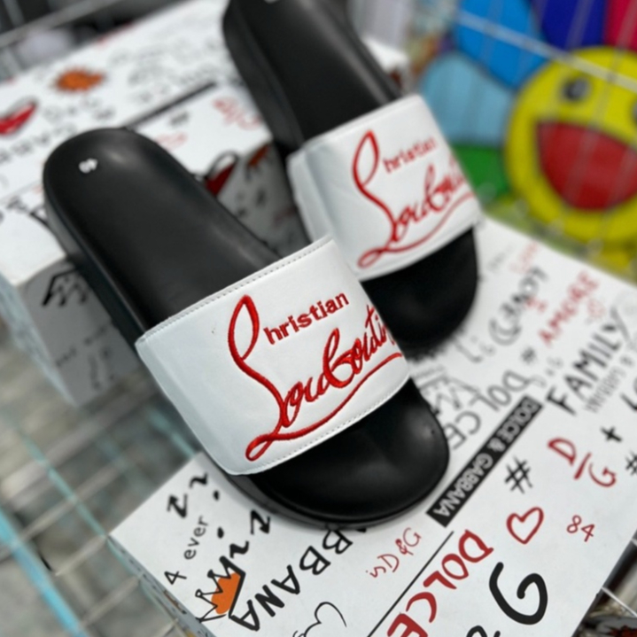 Dép Nam Louboutin In Chữ Siêu Chất Dép Lê Nam Louboutin Hottrend 2023
