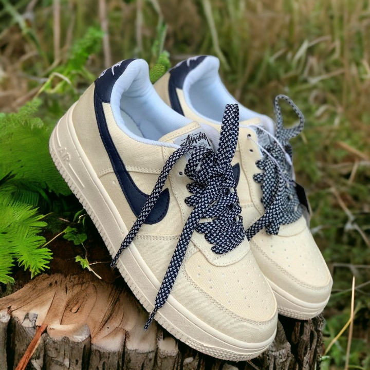 Giày _Nike Air Force 1 canvas navy, giày af1 navy bản S.Cấp đế Air full phụ kiện queensneaker90