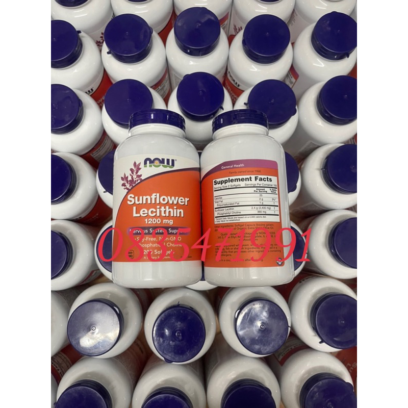 Viên uống chống tắc tia sữa Lecithin 1200mg Now Sunflower bé trai và bé gái