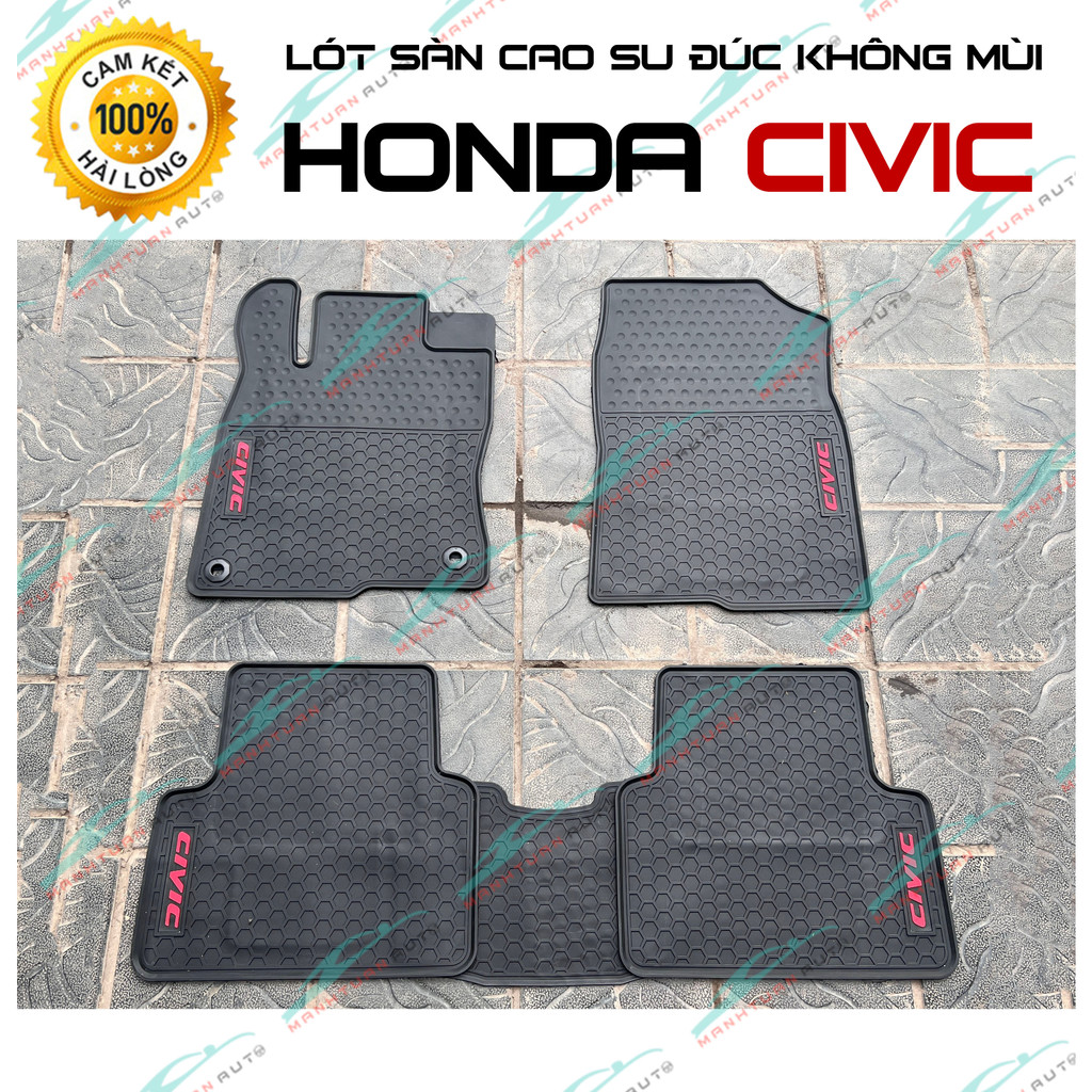 Thảm lót sàn Honda Civic 2011- 2017-2022, 2023 vân tổ ong 3D, không mùi [ HÀNG CAO CẤP ]