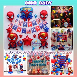 Sét trang trí sinh nhật chủ đề siêu nhân nhện, siêu anh hùng cho bé trai - BiBo baby