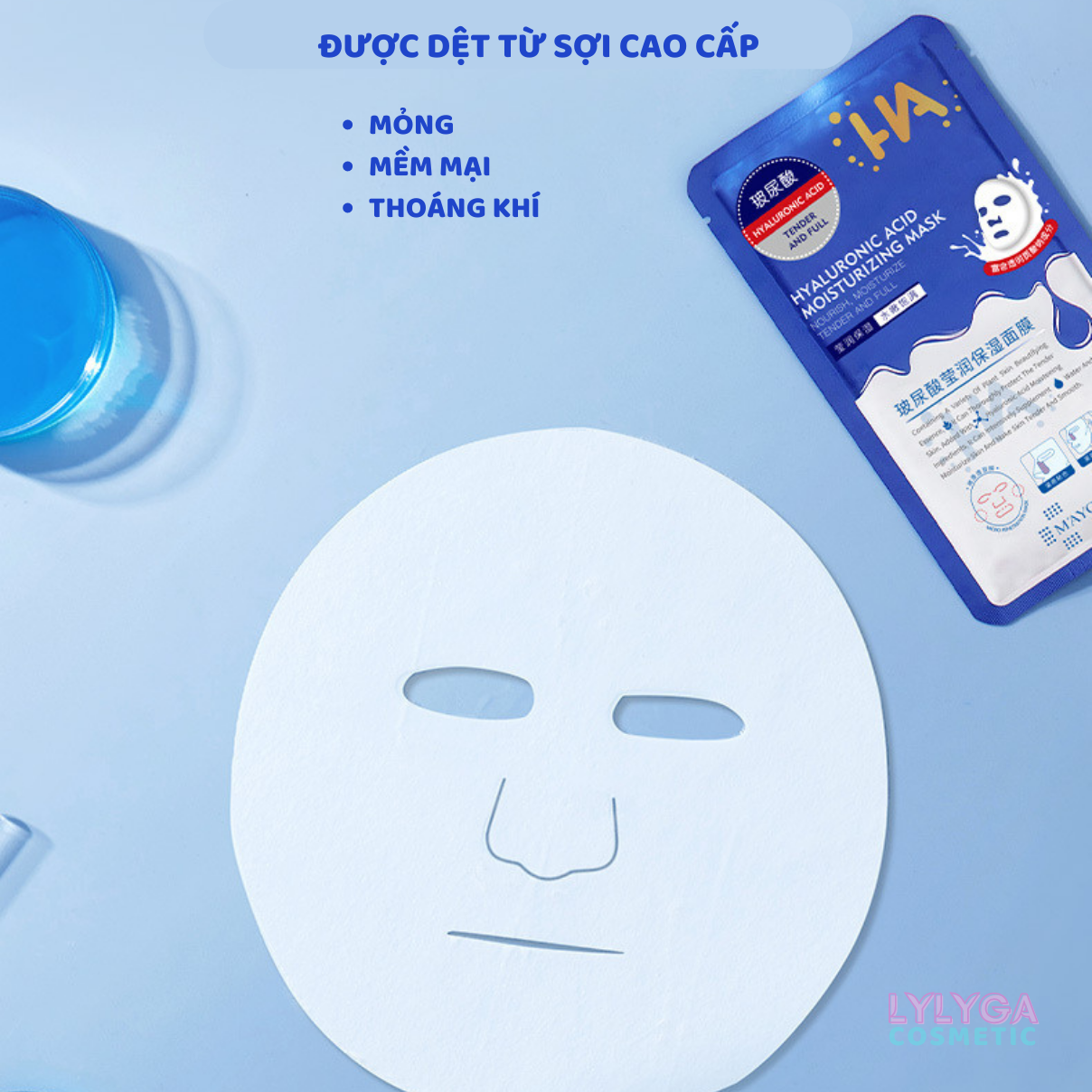 Mặt Nạ Dưỡng Ẩm Dưỡng Trắng Da HA Maycreate Mask Ha 1 miếng Hàng Nội Địa Trung MN02