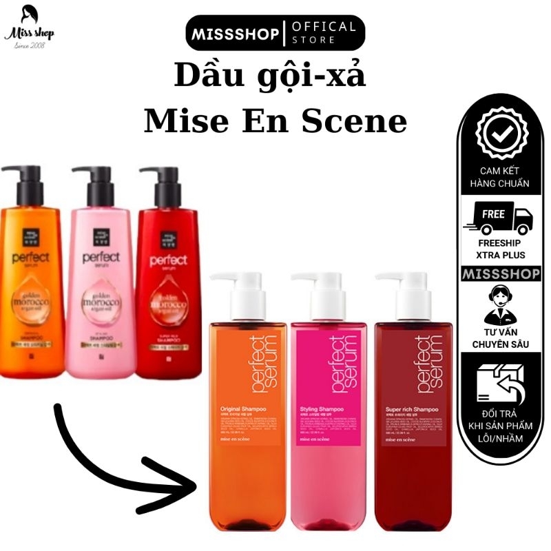 Dầu gội Mise En Scene Perfect Serum Shampoo 680ML Hàn Quốc MẪU MỚI