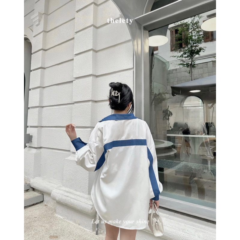 Áo Sơ Mi Viền Denim STRIPED DENIM SHIRT | 𝐭𝐡𝐞𝐥𝐞𝐭𝐲