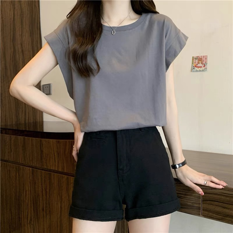 áo tay hến nhiều màu thun mềm mát form baby tee fit người Nhungkudo