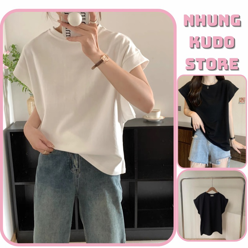 áo tay hến nhiều màu thun mềm mát form baby tee fit người Nhungkudo