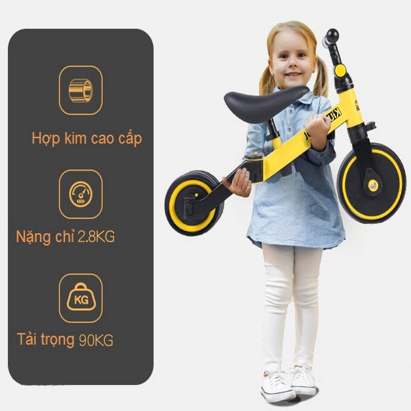 Xe đạp 3 bánh cho bé từ 2 đến 5 tuổi sport Xe chòi chân thăng bằng có bàn đạp điều chỉnh độ cao