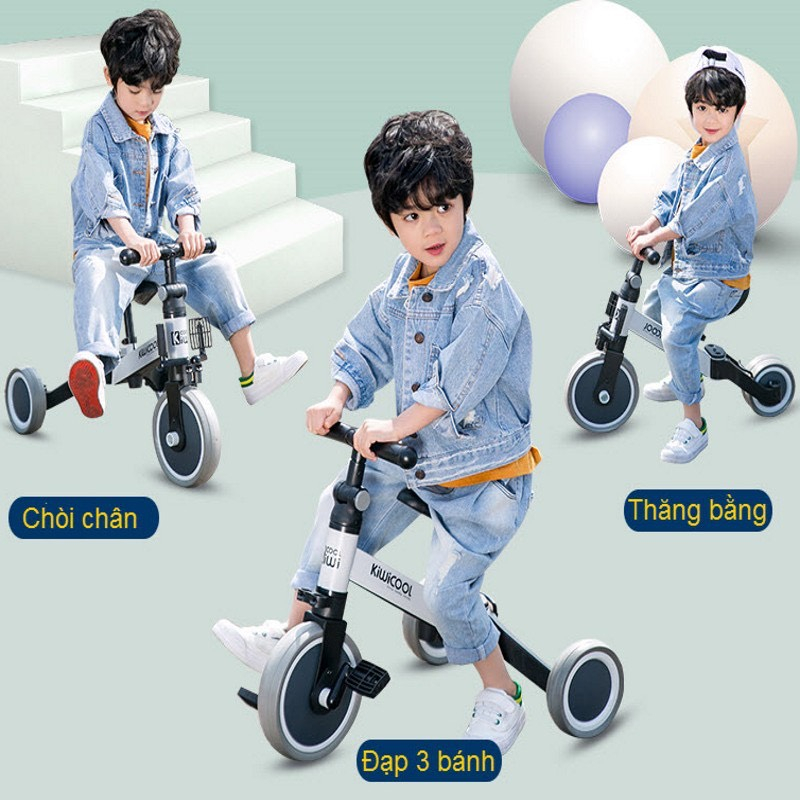 Xe đạp 3 bánh cho bé từ 2 đến 5 tuổi sport Xe chòi chân thăng bằng có bàn đạp điều chỉnh độ cao