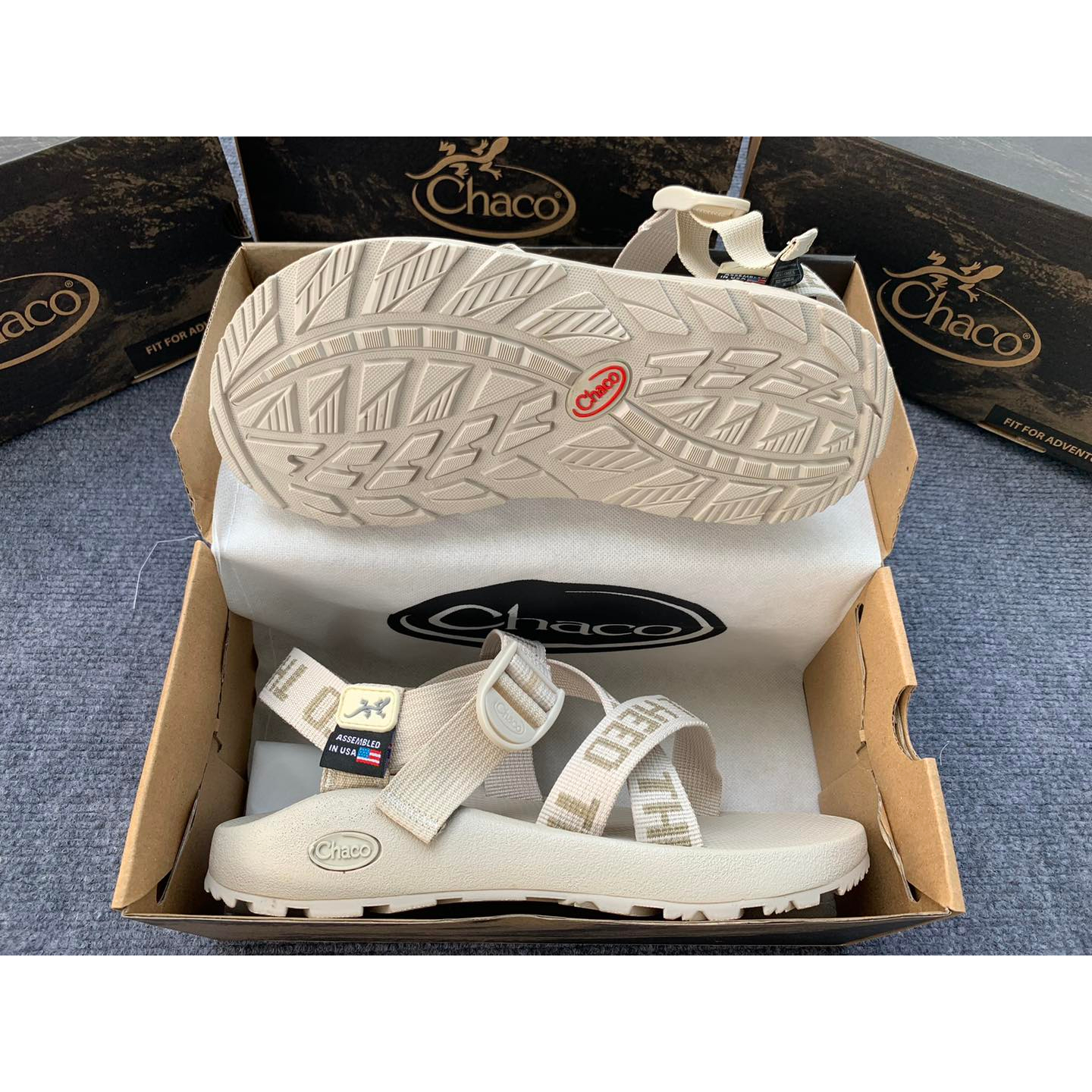 Dép Sandal Chaco Đế Thơm Hương Quế, Full Box Mã Trắng Chữ TG17