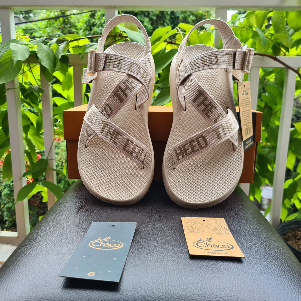 Dép Sandal Chaco Đế Thơm Hương Quế, Full Box Mã Trắng Chữ TG17